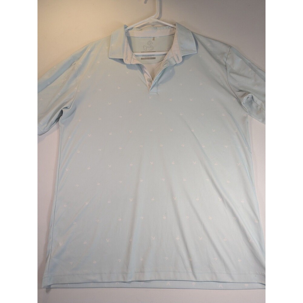 Swannies Golf Polo Shirt‎ Mens XLarge Blue All Over Print Swan Performances...